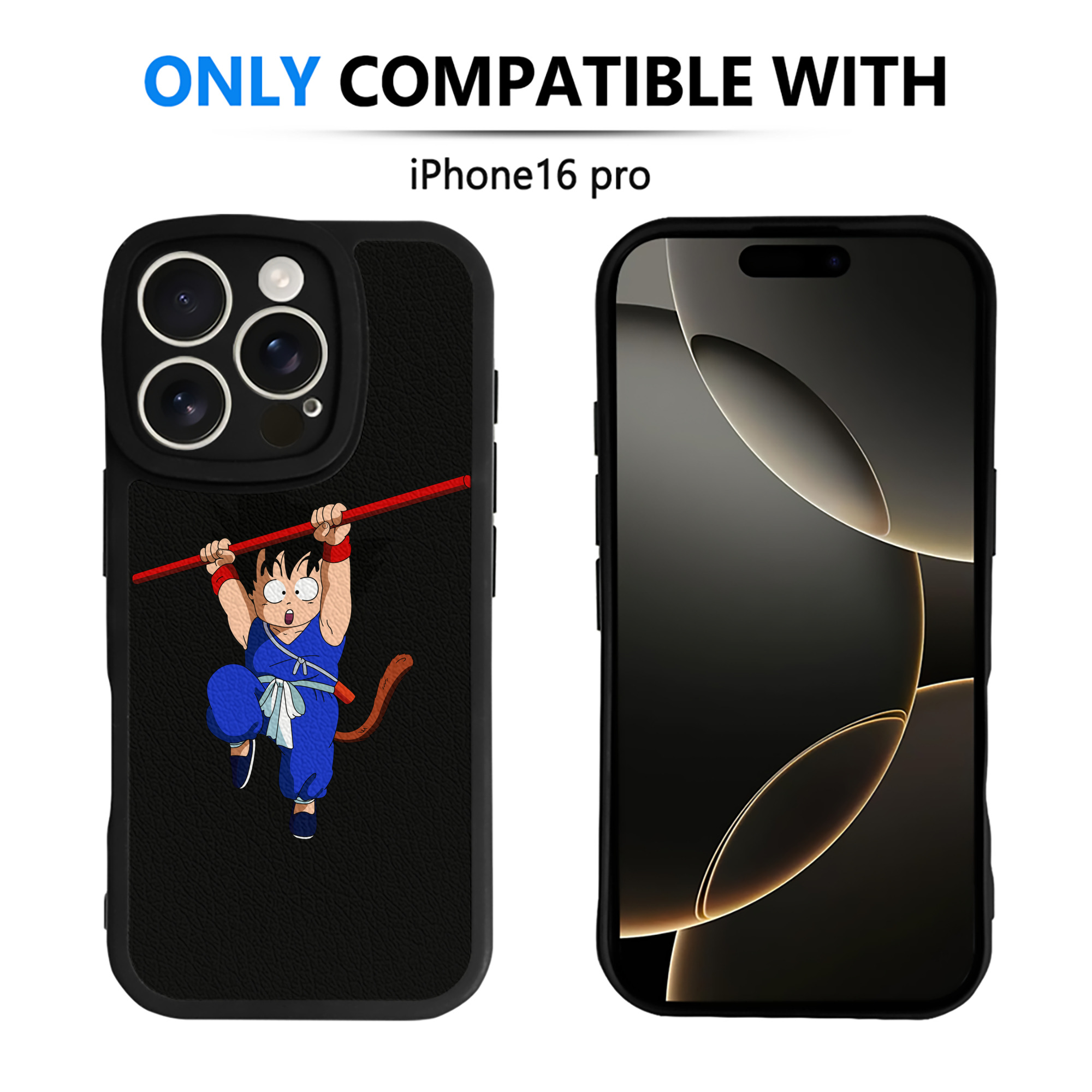 （画像用） ドラゴンボール 孫悟空（そん ごくう）Son Goku カカロット DRAGON BALL Kakarotto 【iPhone 16シリーズ対応】シリコンスマホケース（レザー調） 材質：シリコン